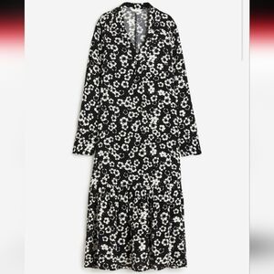 H&M Collared Dress Black & White Floral